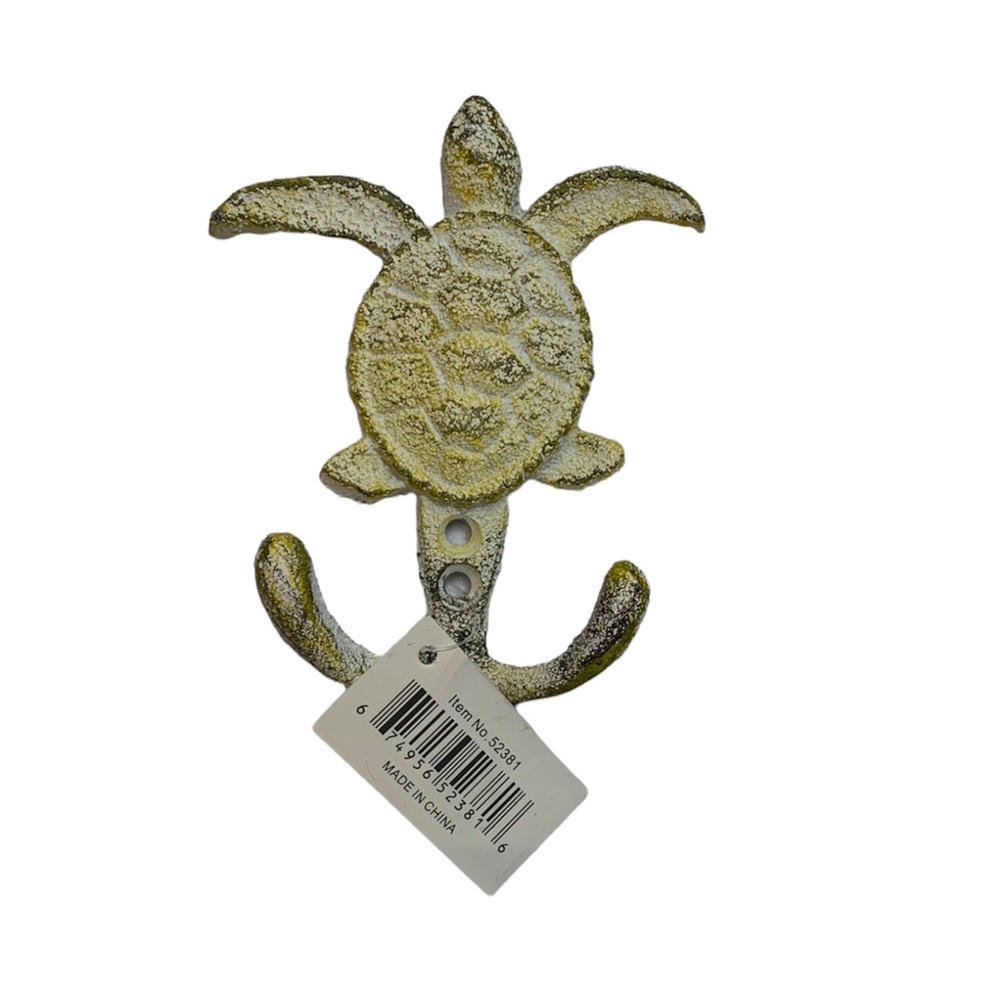Cast Iron Sea Turtle Hook Set of 2